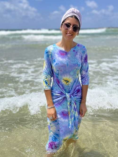 BLUE PSYCHEDELIC SWIMSUIT DRESS MATIRA